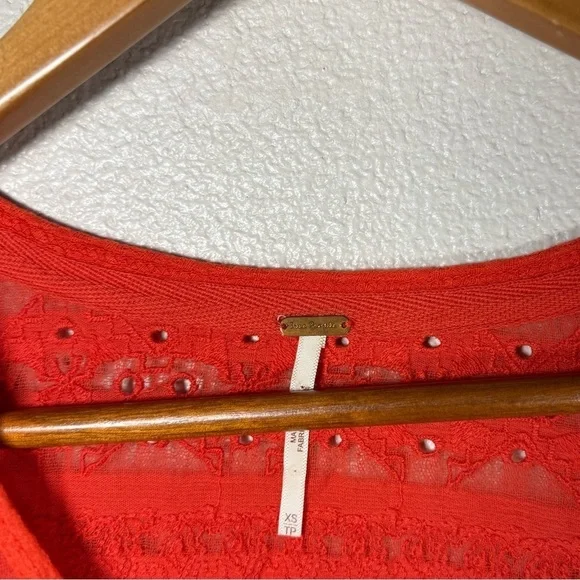 Free People Vermillion Parisian Nights Top - XS K31 - Picture 8 of 9